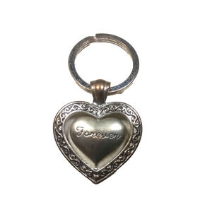 Friend Forever Heart Shape Spinner Keychain Copper Silver Tone